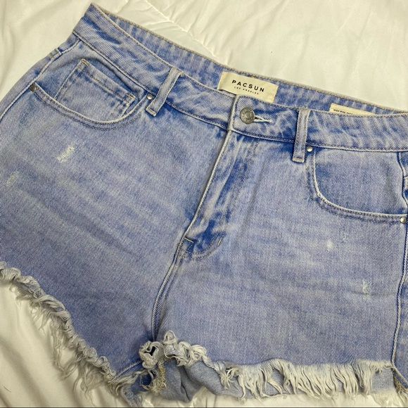 Pacsun High Rise Light Wash Shorts - Picture 2 of 4